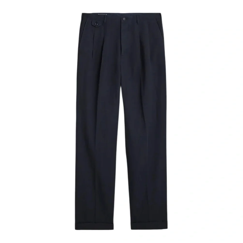 J Crew Navy Crosby Classic-fit suit pant Italian Cotton Linen Men Sz 33/32